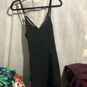 Black open back dress